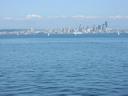 Taking the ferry across Puget Sound to Seattle.